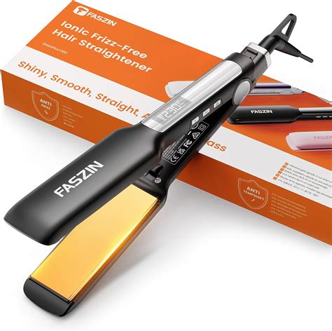 Faszin Professional Hair Straighteners, 42mm Wide-Plate Titanium ...
