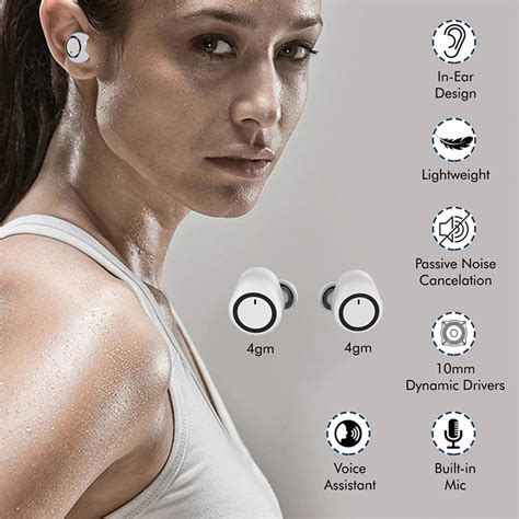 pTron Bassbuds True Wireless Bluetooth Headphones (TWS) with Mic - (Wh ...