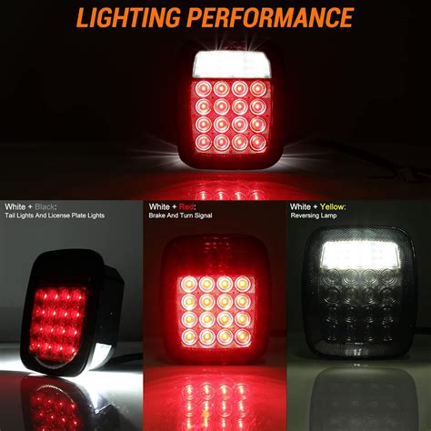 Buy CMVT Auto Universal 38LED Brake Tail Lights, Smoked Square ...