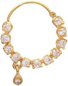 GEODE DELIGHT Cubic Zirconia Gold-plated Plated Alloy Nose Ring Price ...