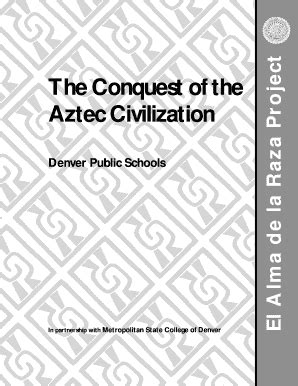 Fillable Online dpsk12 the conquest of the aztec civilization el alma ...