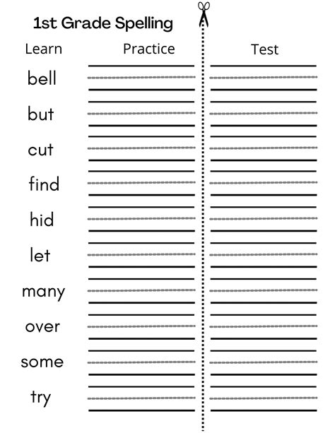 8 Printable First Grade Spelling Writing Worksheets - Worksheets Library