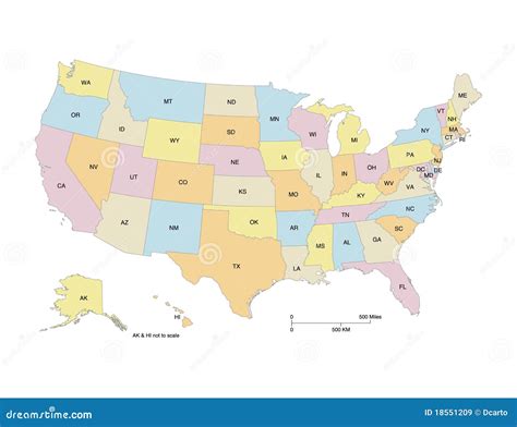 United States Map With States And Abbreviations
