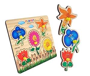 Lefan Wooden Puzzles (Flower Wooden Small), For Kid : Amazon.in: Toys ...