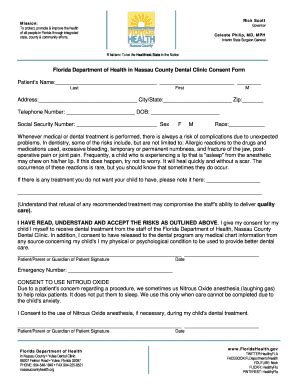 Fillable Online DOH Nassau Dental Clinic Consent Form. DOH Nassau ...