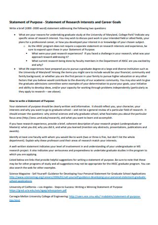 Image result for Research Interest Statement Example