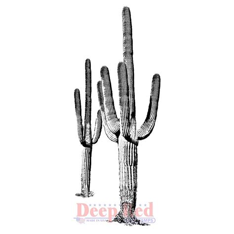 Deep Red Stamps Saguaro Cactus Rubber Cling Stamp 1.4 x 3.1 inches ...