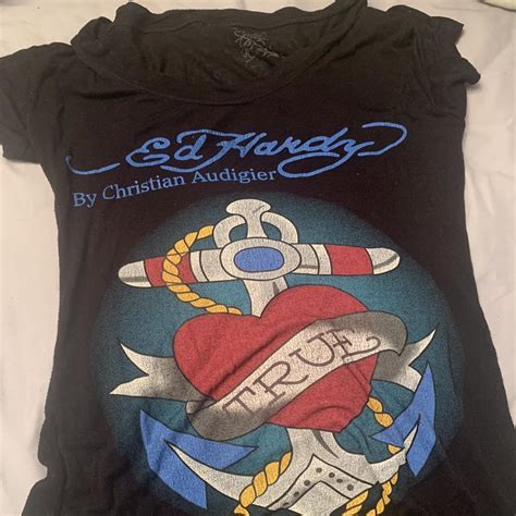 Super cute extremely stretch ed hardy shirt has been... - Depop