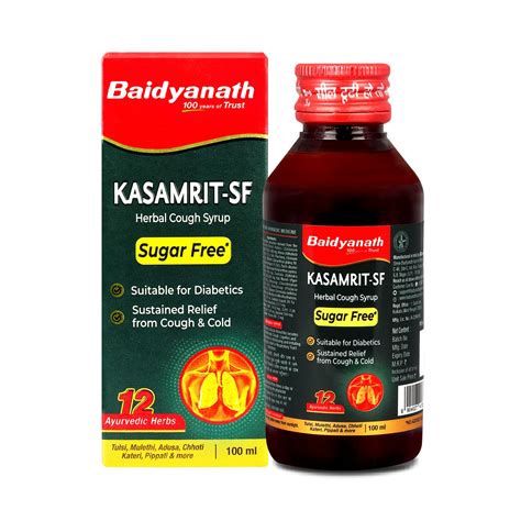 Baidyanath Kasamrit Sugar Free Herbal Cough Syrup with Goodness of Tul ...