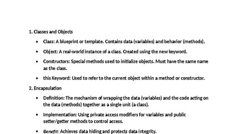 Java 101: Classes, Objects, and OOP Concepts Overview - Studocu