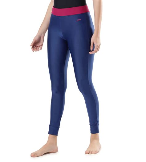 Buy Speedo Solid Contrast Legging-Ammonite-Berry SwimActive Online ...
