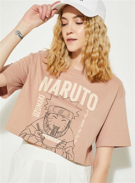 Buy ALAYA F x URB_N Women Naruto Print Boxy Fit Crop T-shirt Online at ...