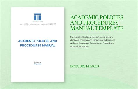 Academic Policies and Procedures Manual Template in Word, PDF, Google ...