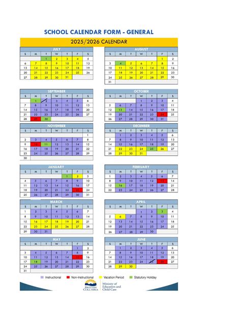 2025-26 School Calendar - Vernon Teachers' Association