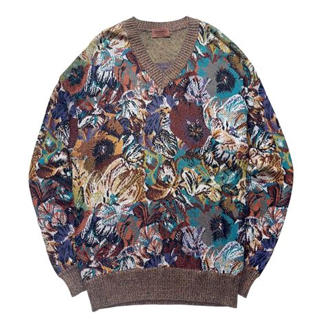 MISSONI botanical pattern V-neck sweater | NOIR ONLINE
