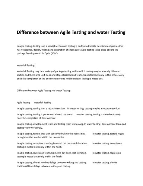 Difference between Agile Testing and water Testing - Waterfall Testing ...