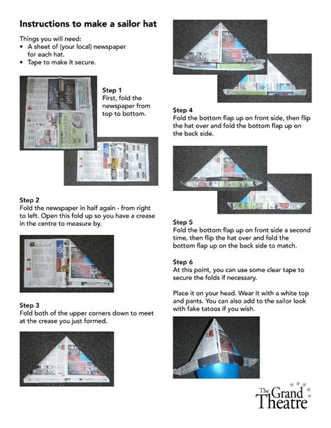 Image result for Paper Sailor Hat Tutorial