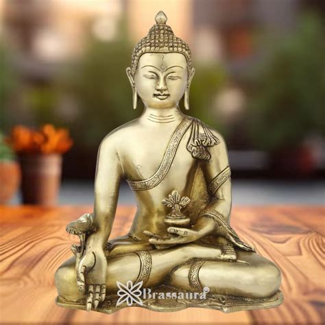 Brass Antique Buddha Weight 4.5 Kg & Height 12 inch – Brassaura
