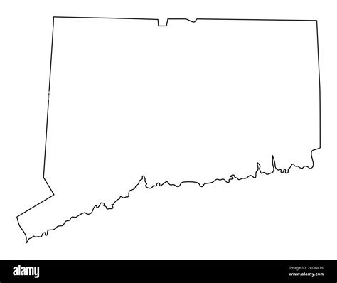 Connecticut outline map isolated on white background Stock Vector Image ...