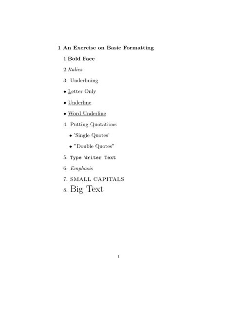 Image result for Laboratory Exercise Basic Formatting Answer