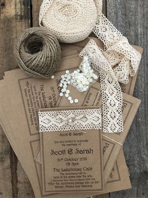 Image result for DIY Rustic Wedding Invitations
