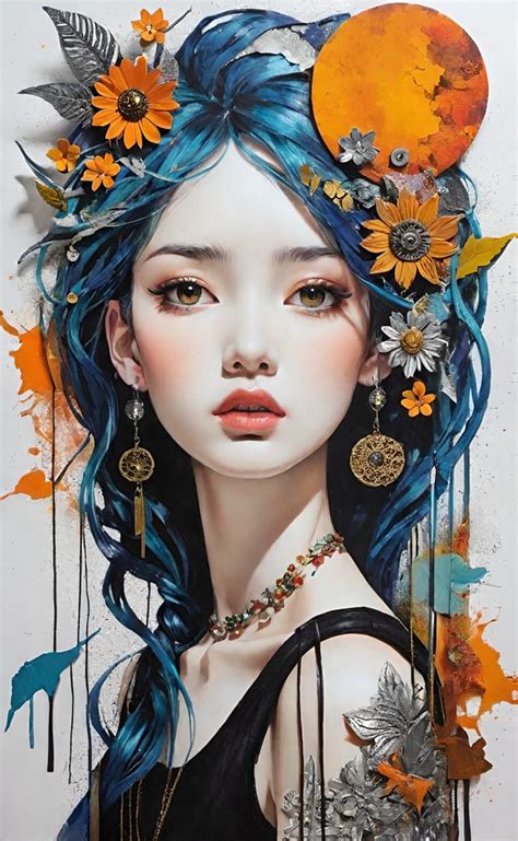 Mixed-Media Woman Portrait Free Stock Photo - Public Domain Pictures