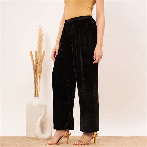 Black Hand Embroidered Silk Velvet Kurta and Straight Pants Set – First ...