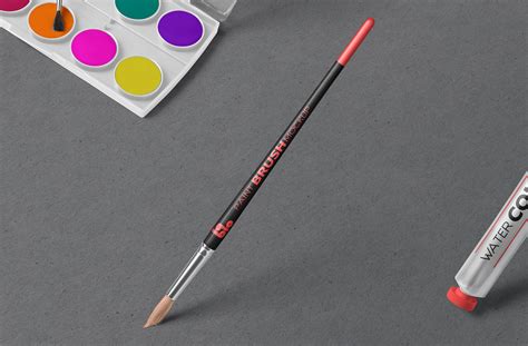 Realistic Paint Brush Mockup – High-Resolution PSD | ZippyPixels