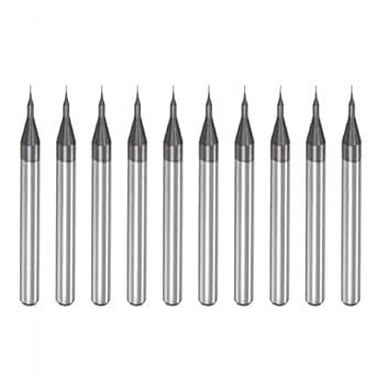 uxcell End Mill CNC Router Bits, 0.2mm x 1mm 1/8" Shank Diamond Film ...
