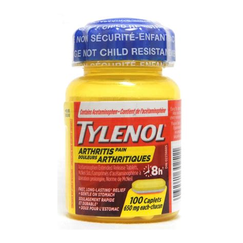 Tylenol - Arthritis Pain Acetaminophen 650 mg | 100 Caplets – White ...