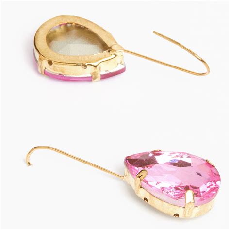 Buy AccessHer Gold-Toned & Pink Oval Drop Earrings Online