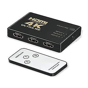 Buy AMS 3 Port HDMI Switch with IR Remote Control for UHD 2K 4K Support ...