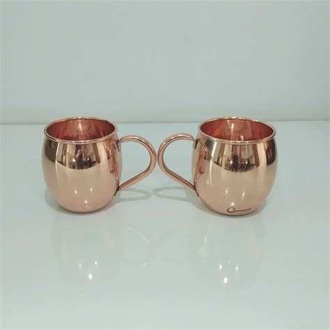 Copper Moscow Mule Mugs Plain (Set of Two) - copperbathtubonline
