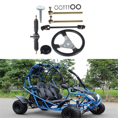 Buy LABLT Steering Wheel Steel Kit Gear Rack Pinion Adjustable Shaft ...