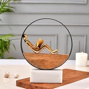 CraftVatika Metal Man Reading A Book Modern Art Decorative Items For ...