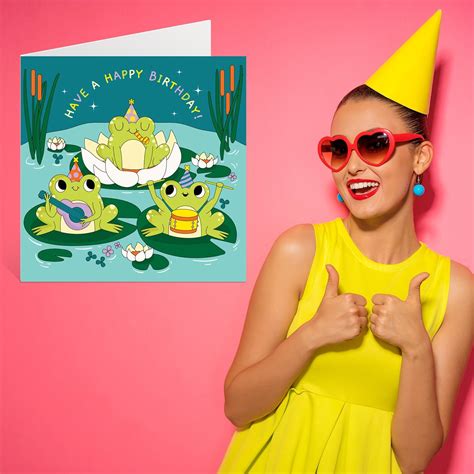 Stuff4 Fun Frog Birthday Cards for Women Men - Frog Party - India | Ubuy
