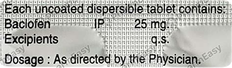 Bacfen 25 MG Tablet (10): Uses, Side Effects, Price & Dosage | PharmEasy