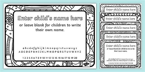 Editable Colouring Desk Placemats