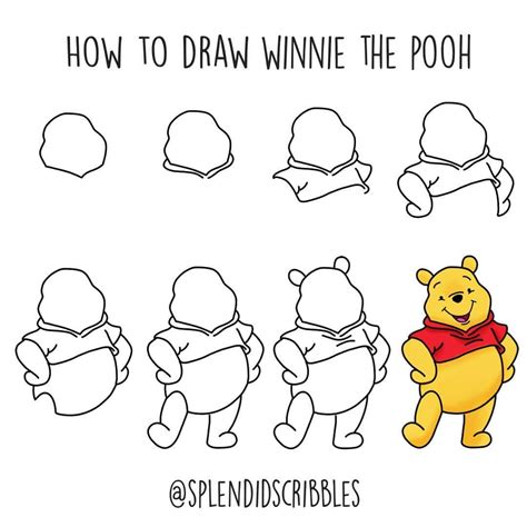 Splendid Scribbles on Instagram: “How to draw Winnie the Pooh, This was ...