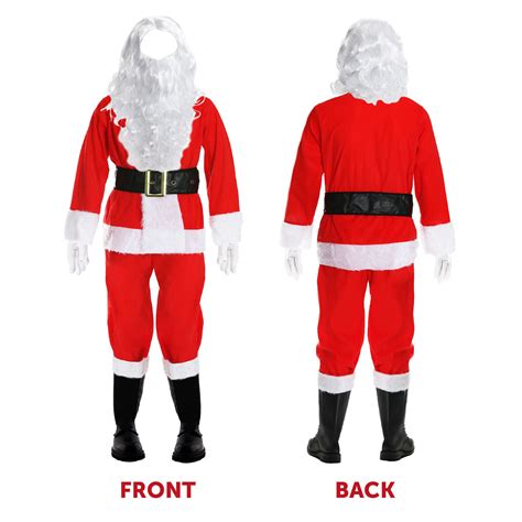 DELUXE SANTA SUIT 12 MENS FATHER CHRISTMAS COSTUME PLUSH XMAS OUTFIT ...