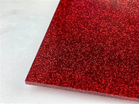 Red Glitter Acrylic Sheets 11.75 X 19, Cuts Well With Lasers. Cast - Etsy