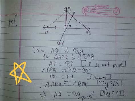 A line segment AB is bisected at point P and through point P another ...