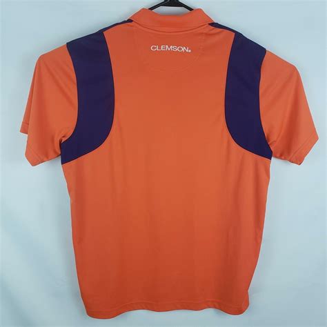 Clemson Tigers Football Mens Polo Shirt XL Orange Purple ProEdge ...