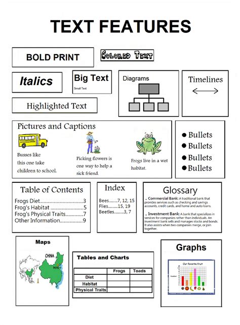 Text Features Worksheets