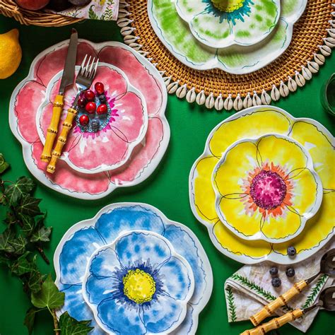 Augusta Floral Blue Dinner Plate - Set of 2 – Pink Palette Stationery