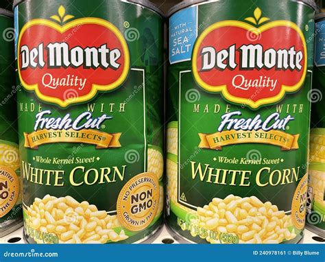 Retail Grocery Store Shelves Delmonte Canned White Corn Editorial Photo ...