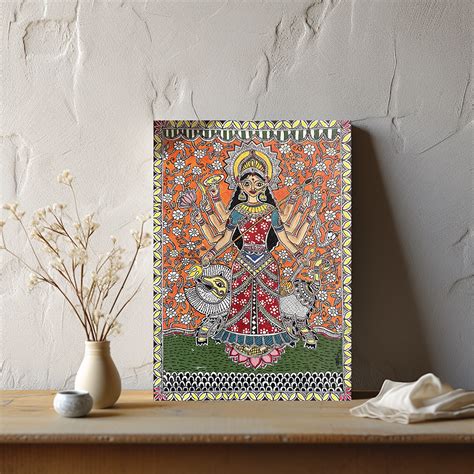 Handmade Madhubani Devi Maa Painting Indian Folk Art by nakshbysakshi ...