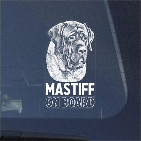 Buy Mastiff Clear Vinyl Decal Sticker for Window, Old English Dog Sign ...