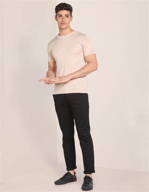 Buy Men Denver Slim Fit Cotton Stretch Solid Signature Chinos Black|U.S ...