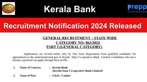 Kerala Bank Notification 2024 Released; Apply Online at keralapsc.gov ...